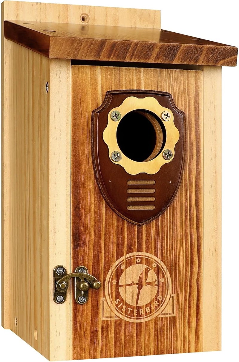 SISTERBIRD Bird Houses for Outside, Premium Wooden Bluebird Houses for Outside, Assembly Birdhouses for Outdoors, Weatherproof Bird House, Bluebird Finch Swallow Wren Chickadee - Image 1